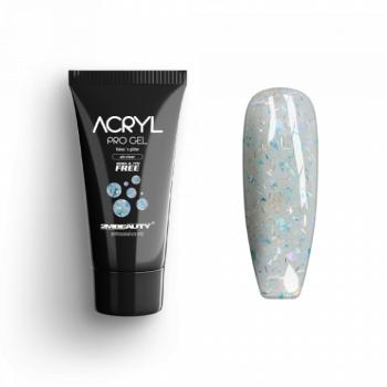 Acryl Pro Gel Flakes 'n Glitter AB Clear - HEMA & TPO Mentes Akrilzselé (15g) kép