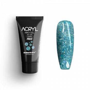 Acryl Pro Gel Flakes 'n Glitter Turquoise - HEMA & TPO Mentes Akrilzselé (15g) kép
