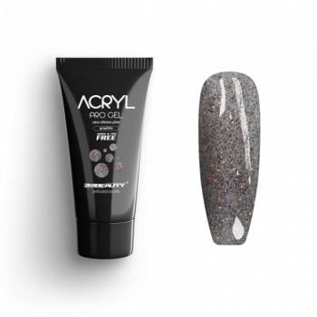 Acryl Pro Gel Micro Reflective Glitter Graphite - HEMA & TPO Mentes Akrilzselé (15g) kép