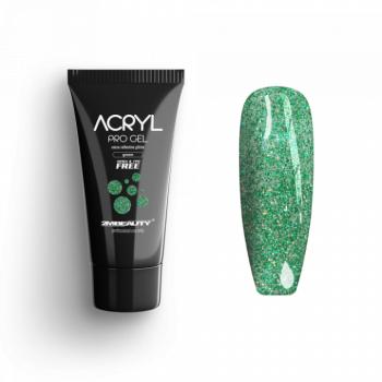 Acryl Pro Gel Micro Reflective Glitter Green - HEMA & TPO Mentes Akrilzselé (15g) kép