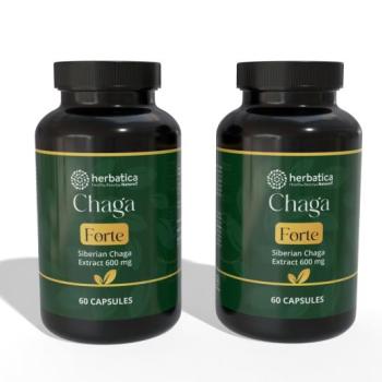 Akciós készlet: 2x Szibériai Chaga FORTE - 60 vegán kapszula (600mg/kapszula) - Herbatica kép