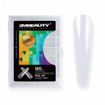 Easy Press On Nail Tip Long Coffin - 120 db Tip (120db - dobozzal) kép