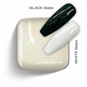 Gel Lack Fedő - Master Cool Glitter Top Green (13 ml) kép