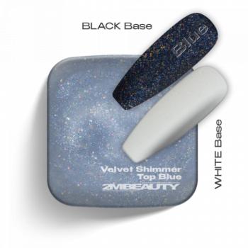 Gel Lack Fedő - Velvet Shimmer Top Blue (5ml - mini me) kép
