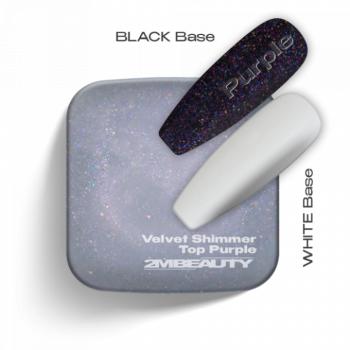 Gel Lack Fedő - Velvet Shimmer Top Purple (5ml - mini me) kép
