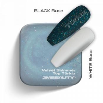 Gel Lack Fedő - Velvet Shimmer Top Türkiz (5ml - mini me) kép