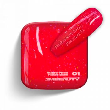Gel Lack - Rubber Neon Flakes Base 01 (13 ml) kép