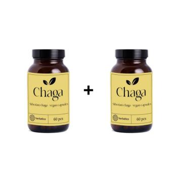 Kedvezményes készlet: 2 x Szibériai Chaga - 60 vegán kapszula (300mg/kapszula) - Herbatica kép