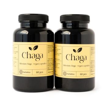 Kedvezményes készlet: 2x Szibériai Chaga - 60 vegán kapszula (300mg/kapszula) - Herbatica kép