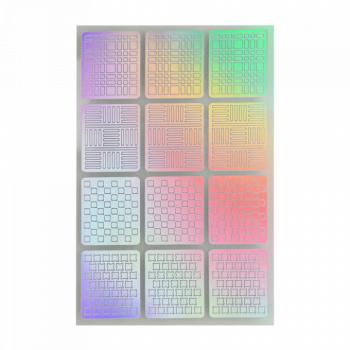 Nail Stencil 22 Holo Silver () kép