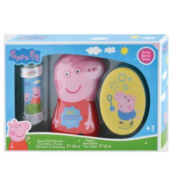 PEPPA PIG - ajándékcsomag  Tusfürdő és sampon 2in1 400ml + szivacs + buborék fújó kép