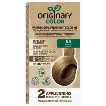 Professzionális hajszínező készlet keratinnal és növényi olajokkal - KÜLÖNBÖZŐ ÁRNYALATOK - Originary Color Színn (Farba): Világos szőke 8/0 kép