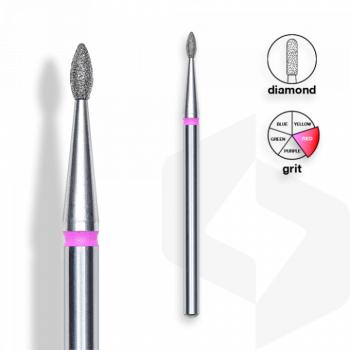 Staleks - Csiszolófej Gyémánt Csepp 1,6 mm | 4 mm Piros | Finom FA40R016-4K () kép