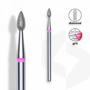 Staleks - Csiszolófej Gyémánt Csepp 2,3 mm | 5 mm Piros | Finom FA40R023-5K () kép