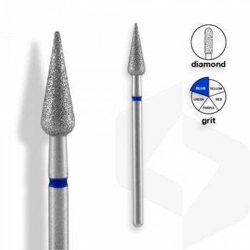 Staleks - Csiszolófej Gyémánt Hegyes Körte 4 mm | 12 mm Kék | Közepes FA100B040-12 () kép