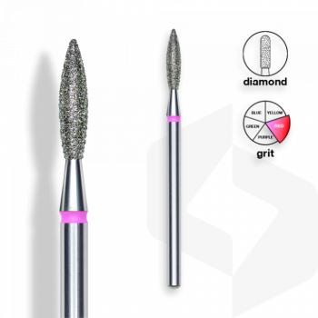Staleks - Csiszolófej Gyémánt Lándzsa 2,3 mm | 10 mm Piros | Finom FA10R023-10K () kép