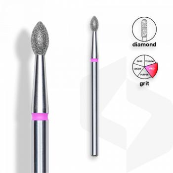 Staleks - Csiszolófej Gyémánt Ovális 2,5 mm | 4,5 mm Piros | Finom FA60R025-4.5K () kép