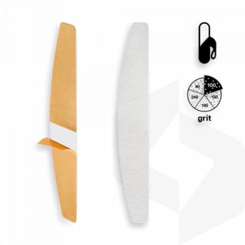 Staleks - Félhold Öntapadó Utántöltő Körömreszelő Papír 100 Grit - 30db DFE-40-100w - Fehér (30 db) kép