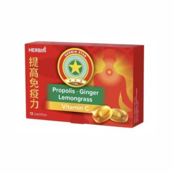 Szopogató cukorkák gyömbérrel, propolissal és C-vitaminnal - 12db - Herbin kép