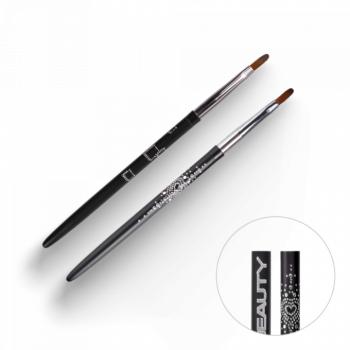 Zselé ecset Gel #2 Oval Long (Black Abstract 2018) kép