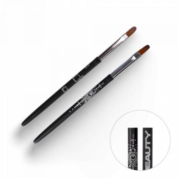 Zselé ecset Gel #6 Oval Long (Black Abstract 2018) kép