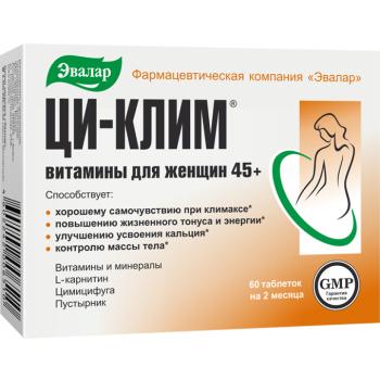 CI-KLIM® BIO táplálékkiegészítő (menopauza egyensúlyban) - 60 tabletta - Evalar kép