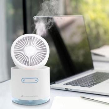 Rio Beauty BREEZ ventillátor/ultrahangos párásító és aroma diffúzor, LED fénnyel, hálózati + akkumulátoros működéssel KIÁRUSÍTÁS! kép