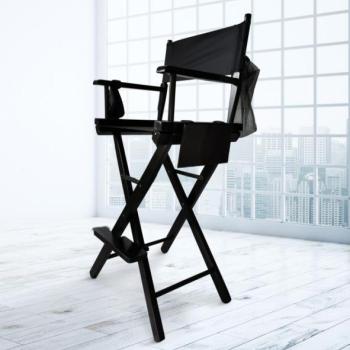 Rio Beauty sminkes/rendezői szék, keményfából, kültéri használatra is, Oxford 600D anyaghasználat, összecsukható, fekete színben kép