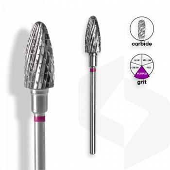 Staleks - Karbid Csiszolófej Keskeny Kugli 6mm | 14 mm Lila | Extra Druva FT90V060-14 () kép