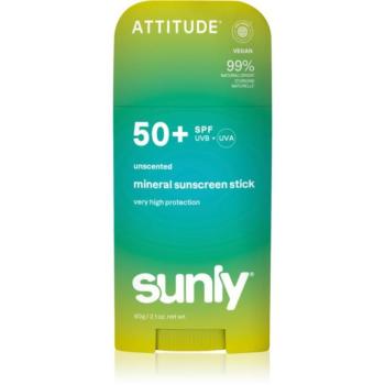 Attitude Sunly Mineral Sunscreen Stick SPF 50+ ásványi védőkrém arcra és testre stift parfümmentes 60 g kép