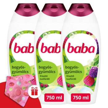 Baba Tusfürdő Gyümölcsöskert 3x750ml + Ajándék Baba Hajturbán kép