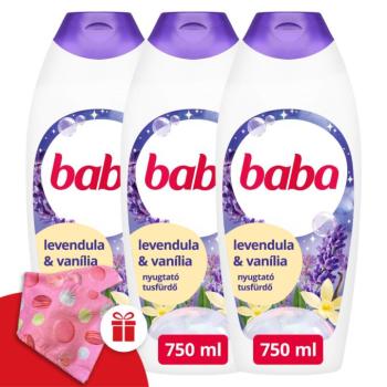 Baba Tusfürdő Levendula és Vanília 3x750ml + Ajándék Baba Hajturbán kép