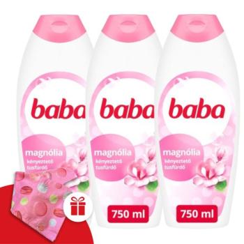 Baba Tusfürdő Magnólia 3x750ml + Ajándék Baba Hajturbán