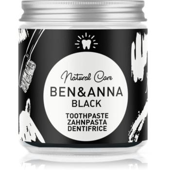 BEN&ANNA Natural Toothpaste Black fogkrém üvegtégelyben aktív szénnel 100 ml kép