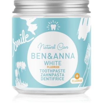 BEN&ANNA Natural Toothpaste White Fluoride fogkrém üvegtégelyben fluoriddal 100 ml kép
