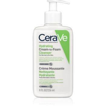 CeraVe Cleansers Hydrating Cream-to-Foam Cleanser tisztító habzó krém normál és száraz bőrre 236 ml kép
