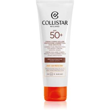 Collistar Sun Corrective Protection Body Cream Specific Zones SPF 50+ intenzív önbarnító krém a pigment foltok ellen 100 ml kép