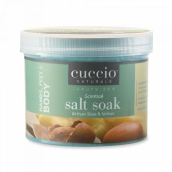 Cuccio Tengeri Sófürdő Shea Vajjal és Khus-Khus-szal - Scentual Salt Soak Artisan Shea & Vetiver (822 g) kép