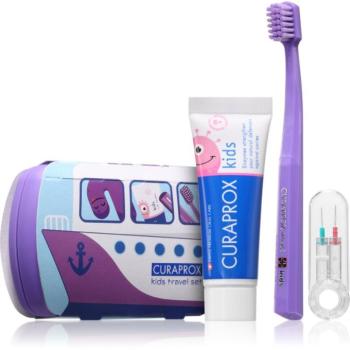 Curaprox Kids Travel Set utazó szett kozmetikumokra fogakra, nyelvre és ínyre gyermekeknek kép