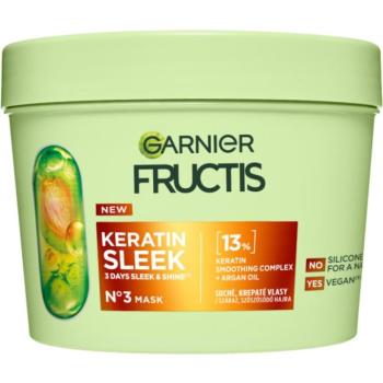 Garnier Fructis Keratin Sleek haj maszk száraz és sérült hajra 370 ml kép