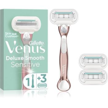 Gillette Venus Deluxe Smooth Sensitive borotva + tartalék pengék RoseGold 3 db kép