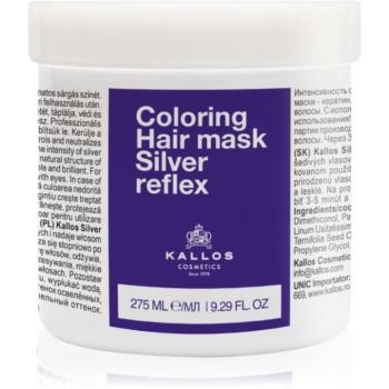 Kallos Coloring Hair Mask Silver Reflex haj maszk semlegesíti a sárgás tónusokat 275 ml kép