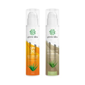 Kedvezményes napozás előtti és utáni csomag: Aloe Vera Sun naptej SPF 50 + Aloe Vera Sun napozás utáni testápoló – Green idea kép