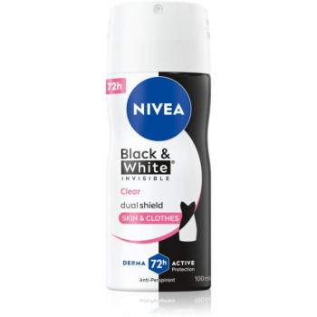 NIVEA Invisible Black & White Clear izzadásgátló spray -ben hölgyeknek 100 ml kép
