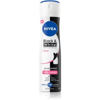 NIVEA Invisible Black & White Clear izzadásgátló spray -ben hölgyeknek 150 ml kép