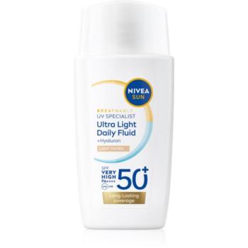 NIVEA SUN Ultra Light gyengéd tonizáló fluid SPF 50+ árnyalat Light 40 ml kép
