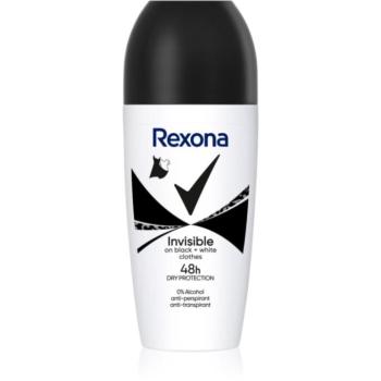Rexona Invisible Black and White golyós dezodor roll-on a fehér és sárga foltok ellen 50 ml kép
