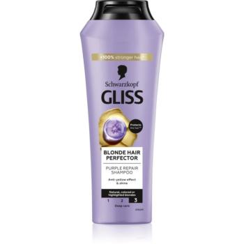 Schwarzkopf Gliss Blonde Hair Perfector hajsampon semlegesíti a sárgás tónusokat 250 ml kép