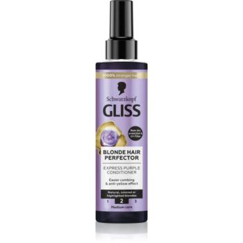 Schwarzkopf Gliss Blonde Hair Perfector öblítés nélküli kondicionáló semlegesíti a sárgás tónusokat 200 ml kép