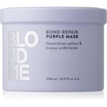 Schwarzkopf Professional Blondme Bond Repair Purple Mask haj maszk semlegesíti a sárgás tónusokat 500 ml kép